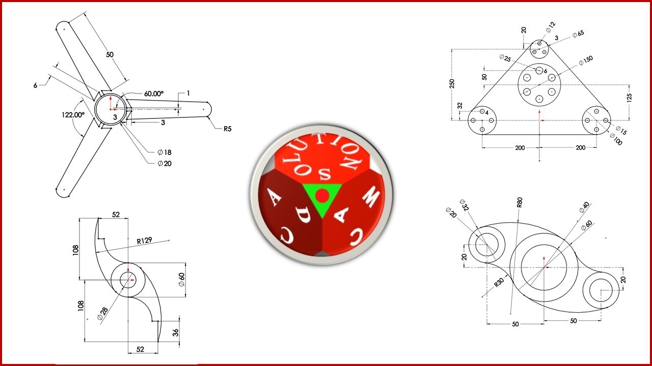 CAD CAM Solution BD Practice Book Sketch 33-36 - YouTube