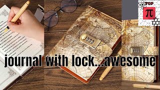 NC Journal with Lock, A5 Vintage PU Leather Diary Notebook with Pen unboxing - VoP∏(4k) #unboxing