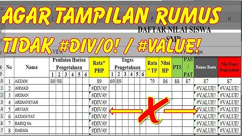 Cara Mengatasi Tampilan Kolom #DIV0! / #VALUE! / ERROR pada Ms. Excel