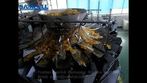 Chips packing machine with 20 multi head weigher for 105g