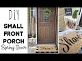 Spring Front Porch Decor 2020 | Personalized Doormat DIY, Wood Crate Decor, Dollar Tree Flowers