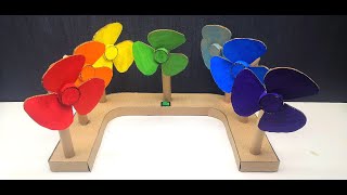 How to make a Rainbow fan out of cardboard Electric Table Rainbow Fan of cardboard