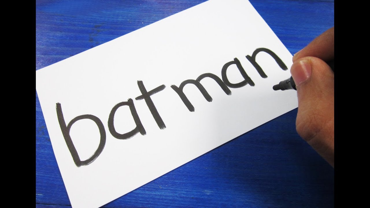 How To Turn Words BATMAN Into A Cartoon Learn Drawing Art On Paper how-to-turn-words-batman-into-a-cartoon-learn-drawing-art-on-paper