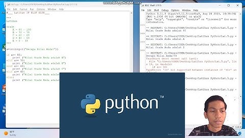 Python Dasar #5 _ Latihan 1 If Elif Else (Membuat Grade Nilai)