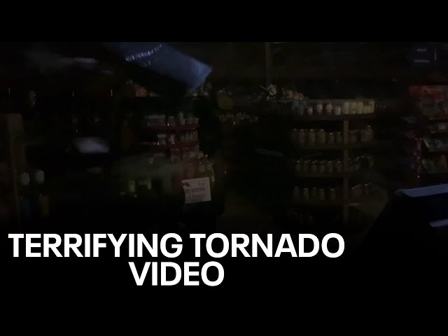 VIDEO: Tornado rips through gas station walls in Valley View, TX class=