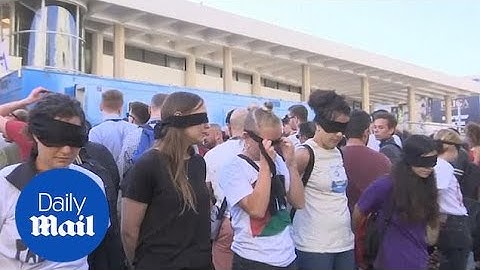 Pro-Palestinian activists protest outside Eurovision