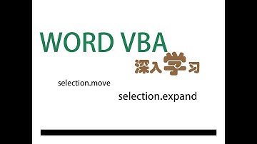 办公自动化 office word vba深入学习（1）selection对象及其 move expand方法，含实例教学