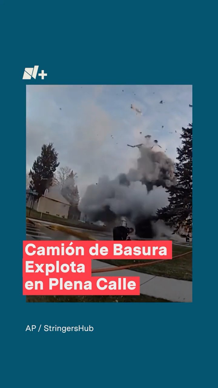 Momento en que camión de basura explota en plena calle - N+ #shorts