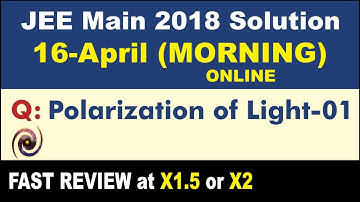 JEE Main 2018 Physics Solutions  | Polarization of Light-01