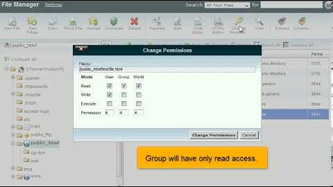 How to change file permissions with File Manager