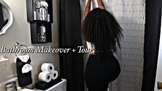 Glam Bathroom MAKEOVER |+CLEAN \& DECORATE with me | Small Bathroom Decorating IDEAS | Rental Friendy