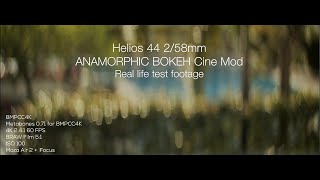 Helios 44 2/58mm ANAMORPHIC BOKEH cinemod test footage