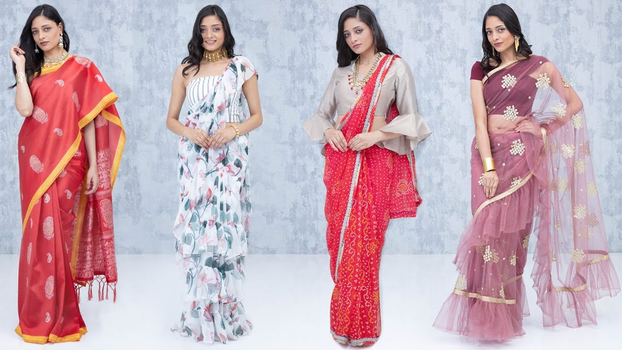 How To Drape A Saree Bandhani Saree Silk Saree Floral Saree