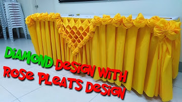 Table skirting DIAMOND DESIGN with rose pleats.part 1 #tutorial