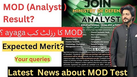 MOD Test Result 2025| MOD Analyst Expected Merit List & Cutoff | Ministry of Defence Jobs Update