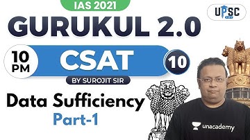 UPSC CSE PRELIMS 2021 | Gurukul 2.0 | CSAT by Surojit Sir | Data Sufficiency | Part 1 #IAS2021