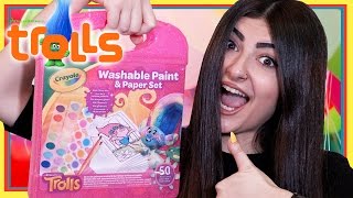 crayola paint washable trolls glitter diy painting kit dreamworks
