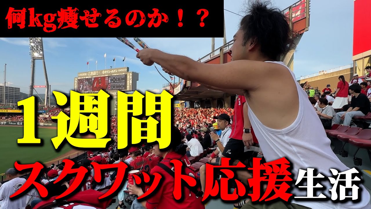 【検証】1週間、広島カープのスクワット応援すると何キロ痩せれるのか！？【vlog】