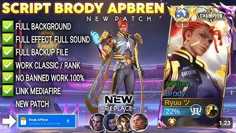 Script Skin Brody APBren M5 - Champion No Password |Full Effect Voice |Patch Terbaru