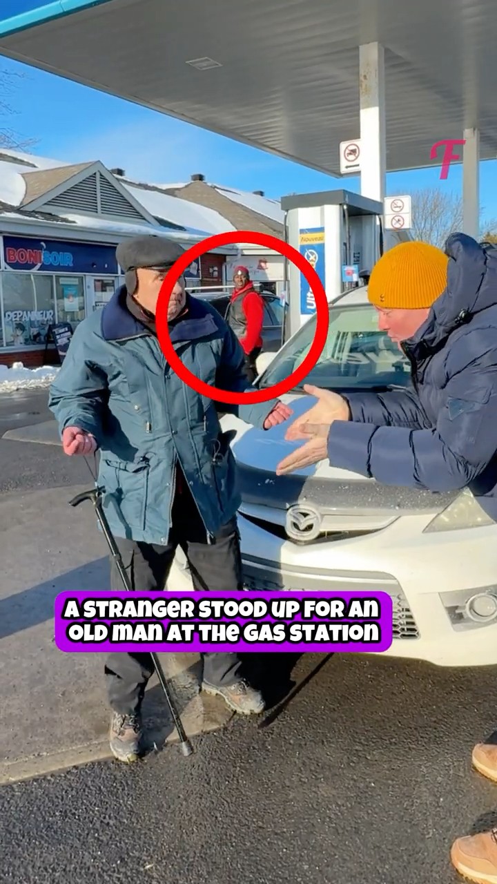 A Stranger Stood Up for an Old Man at the Gas Station! ⛽? #shorts