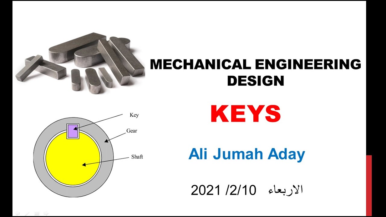 محاضرة من مادة التصميم الميكانيكي عن key