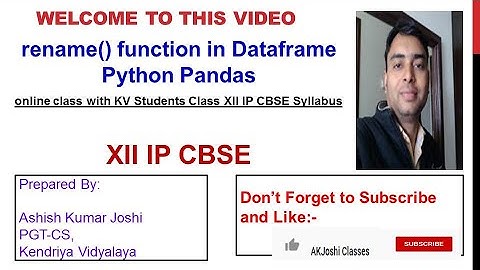 rename() function in Dataframe Python Pandas