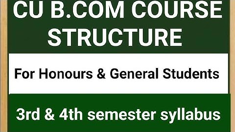 Calcutta University B.com 2nd Year Syllabus l CBCS System l Fully Explained In Bengali l