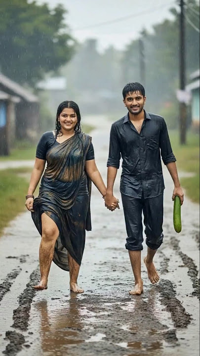 simple village couple enjoy heavy rain, rain sound for sleeping #heavyrain #rainsounds #naturesounds