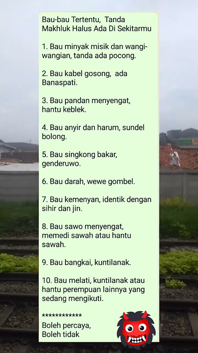 Bau-bau Tertentu Pertanda Ada Makhluk Halus di Sekitar Anda