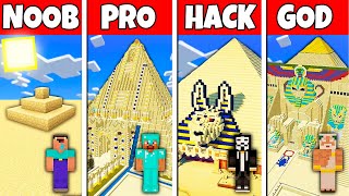 Minecraft Battle: NOOB vs PRO vs HACKER vs GOD! SAND DESERT HOUSE BASE BUILD CHALLENGE in Minecraft