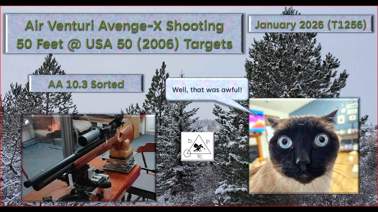 Avenge-X .177 Benchrest at 50 Feet. Jan. Card 1256 USA 50 (2006) target.