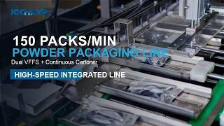 High Speed Powder Sachet Packaging & Cartoning Line | 150 Packs/Min