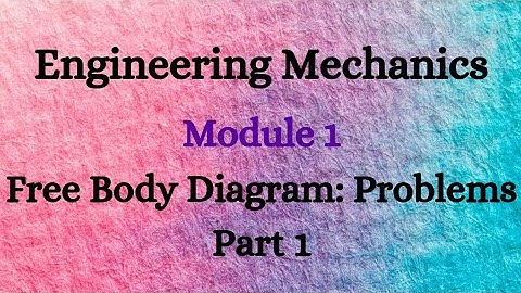 Engineering Mechanics - Module 1 - Video 6 - Free Body Diagram Problems: Part 1