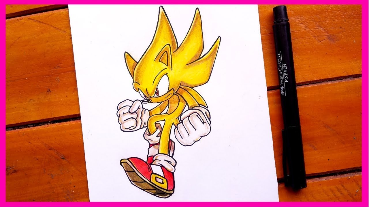 Como DESENHAR o SUPER SONIC - Como DIBUJAR a SUPER SONIC - How to DRAW  SUPER SONIC - Sonic Drawing 
