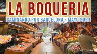 El mercado de La boquería en Barcelona con muy poca gente!