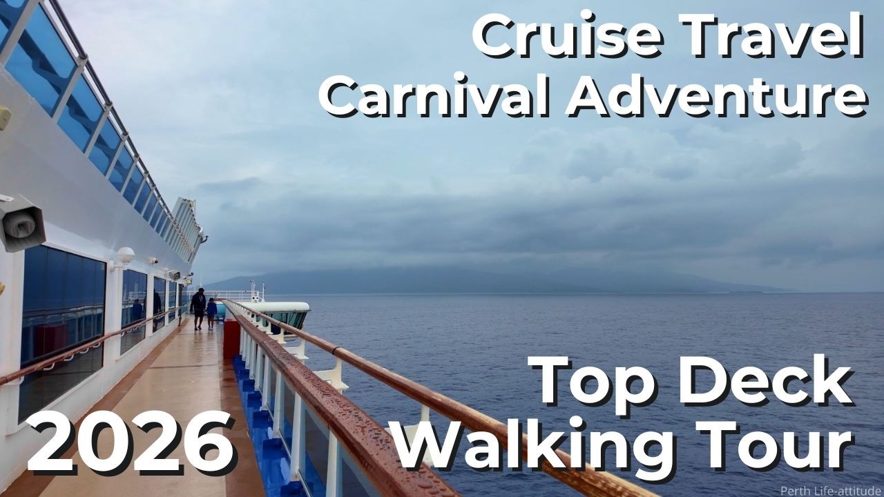 Mystery Island Cruise Top Deck Walk 2026 — Carnival Adventure Deck 15 & 16 Before Port Arrival (4K)