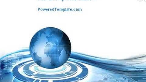 Blue Tech Globe PowerPoint Template by PoweredTemplate.com