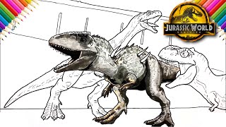 How to Draw Giga vs Rexy & Therizinosaurus | Jurassic World Dominion