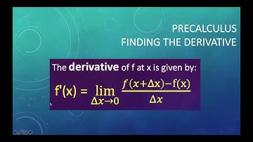 Precalculus: Finding the Derivative (using Difference Quotient)
