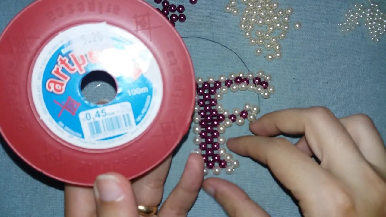 Letra F perola passo a passo