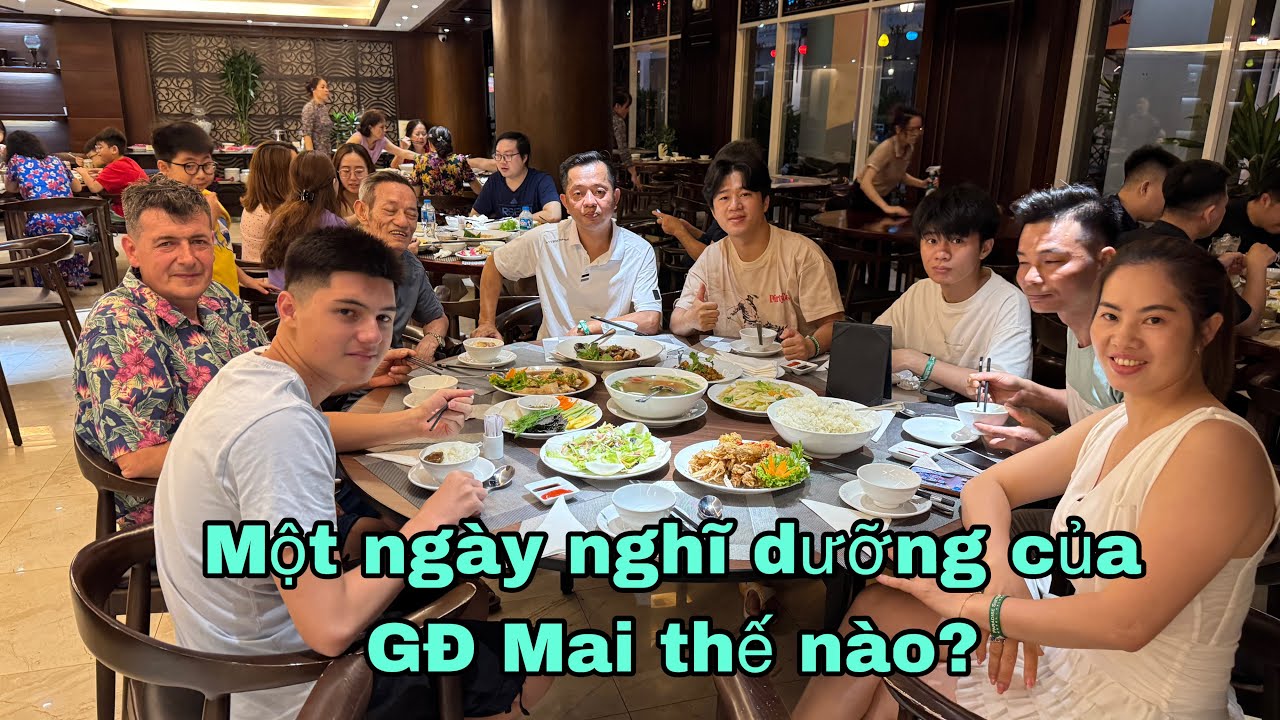 Một ngày nghỉ dưỡng của GĐ Mai, cả nhà đang đi dạo thì gió to sấm chớp phải về, Mai le cuộc sống 