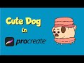 How to DRAW amazing Cute cartoon dog in Procreate for Beginners Tutorial