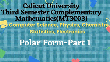 Video-05|Polar form of complex numbers|