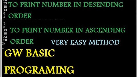 PRINT NUMBER IN ASCENDING AND DESCENDING ORDER