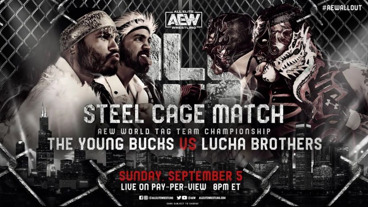 Young Bucks Vs. Lucha Bros AEW World Tag Title Steel Cage Match Live