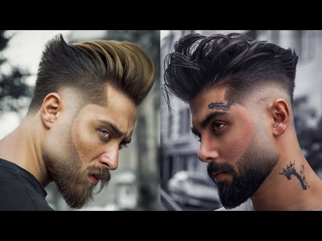 Handsome mature man with stylish hairstyle. Styling fringe requires that  you apply some pomade or wax and comb hair forward. Fringe hairstyles allow  hair volume. Barber salon. Perfect fringe Photos | Adobe