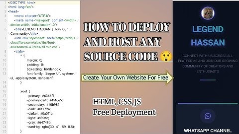 How to Deploy Any Source Code Free || Create Own Website For Free || Legend Hassan Web Hosting 