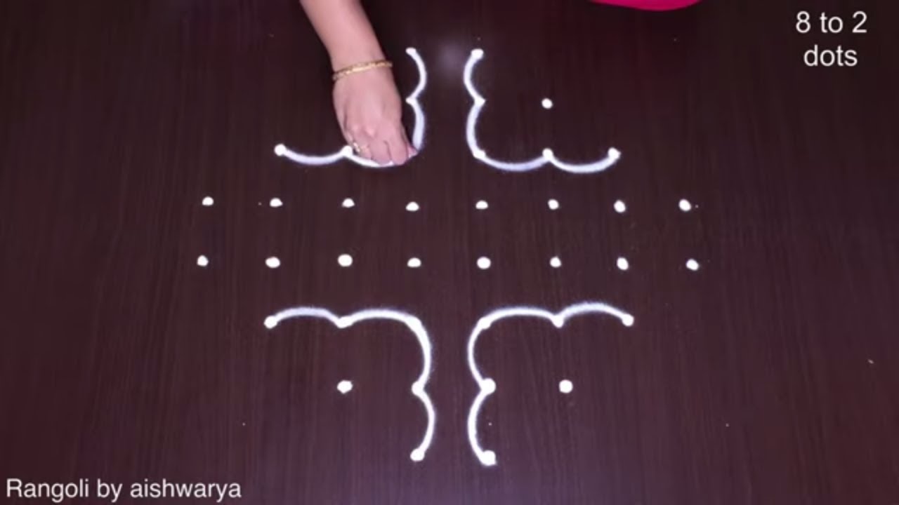 Butterfly Kolam for Newyear 8x2dots