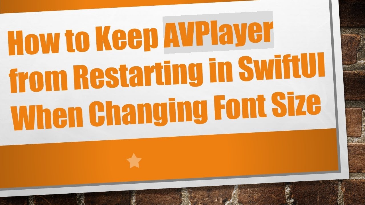 How to Keep AVPlayer from Restarting in SwiftUI When Changing Font Size