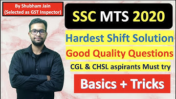 SSC MTS 2019 Hardest Shift Solution| SSC CGL and CHSL aspirants should also watch